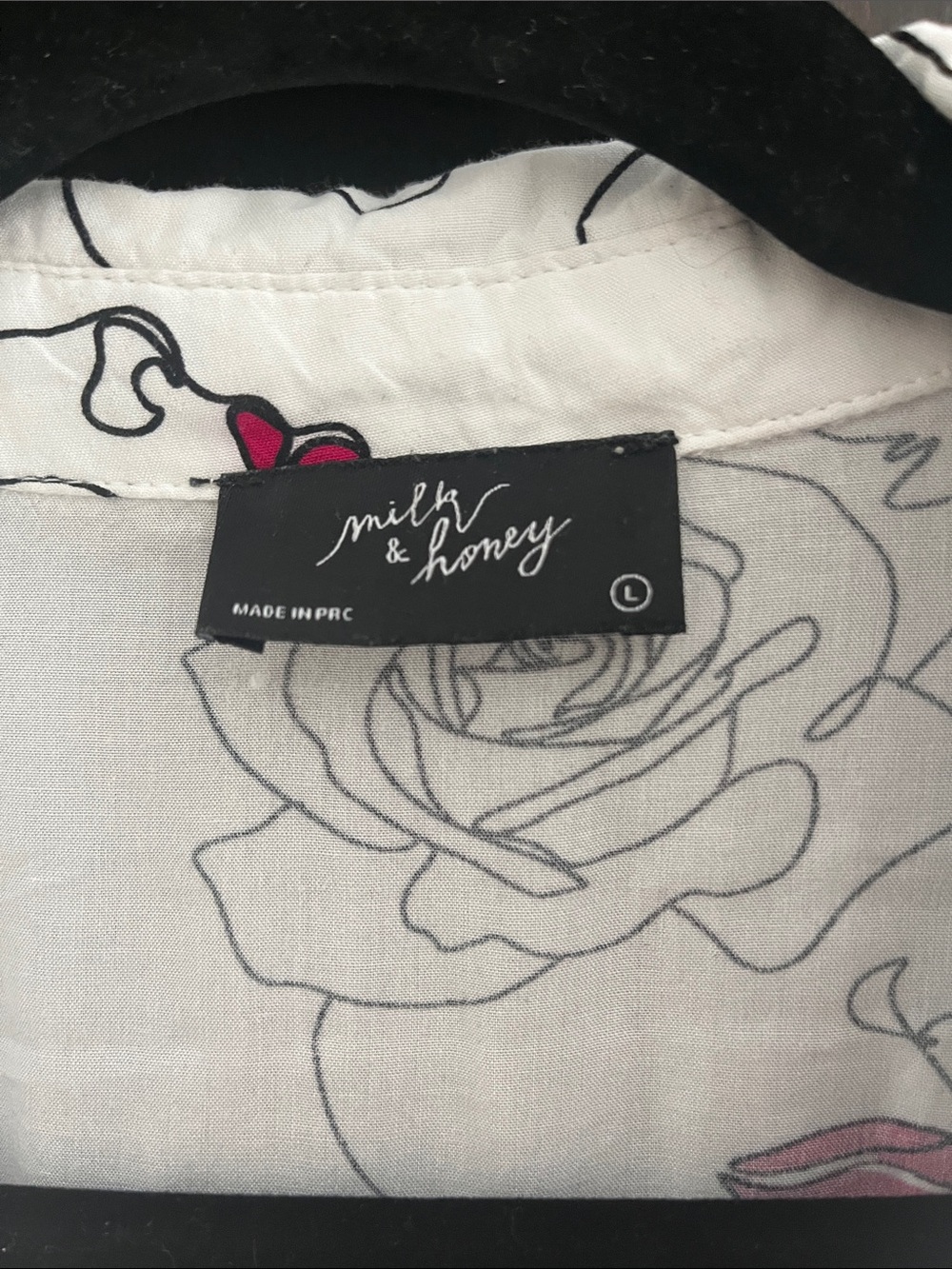 Feminist White Button-Down Shirt with Minimal Line Art - Picture 2 of 4